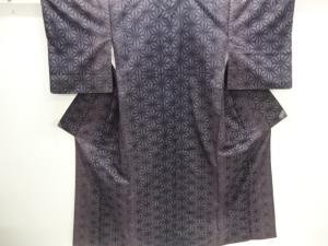 麻の葉模様織出し十日町紬着物
